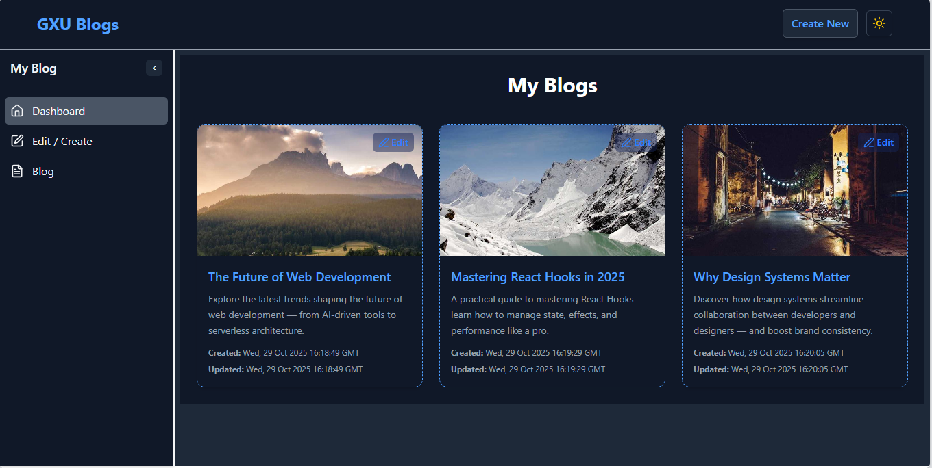 Blog Dashboard