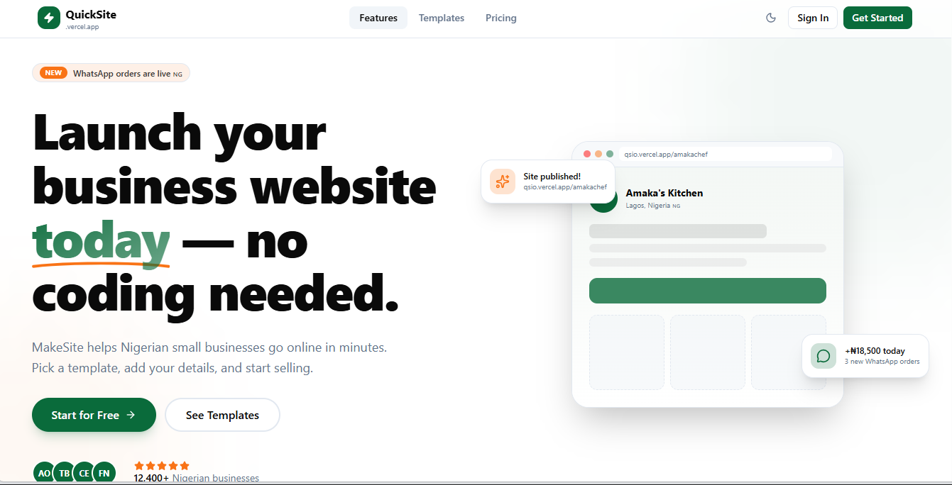 quick site template 1