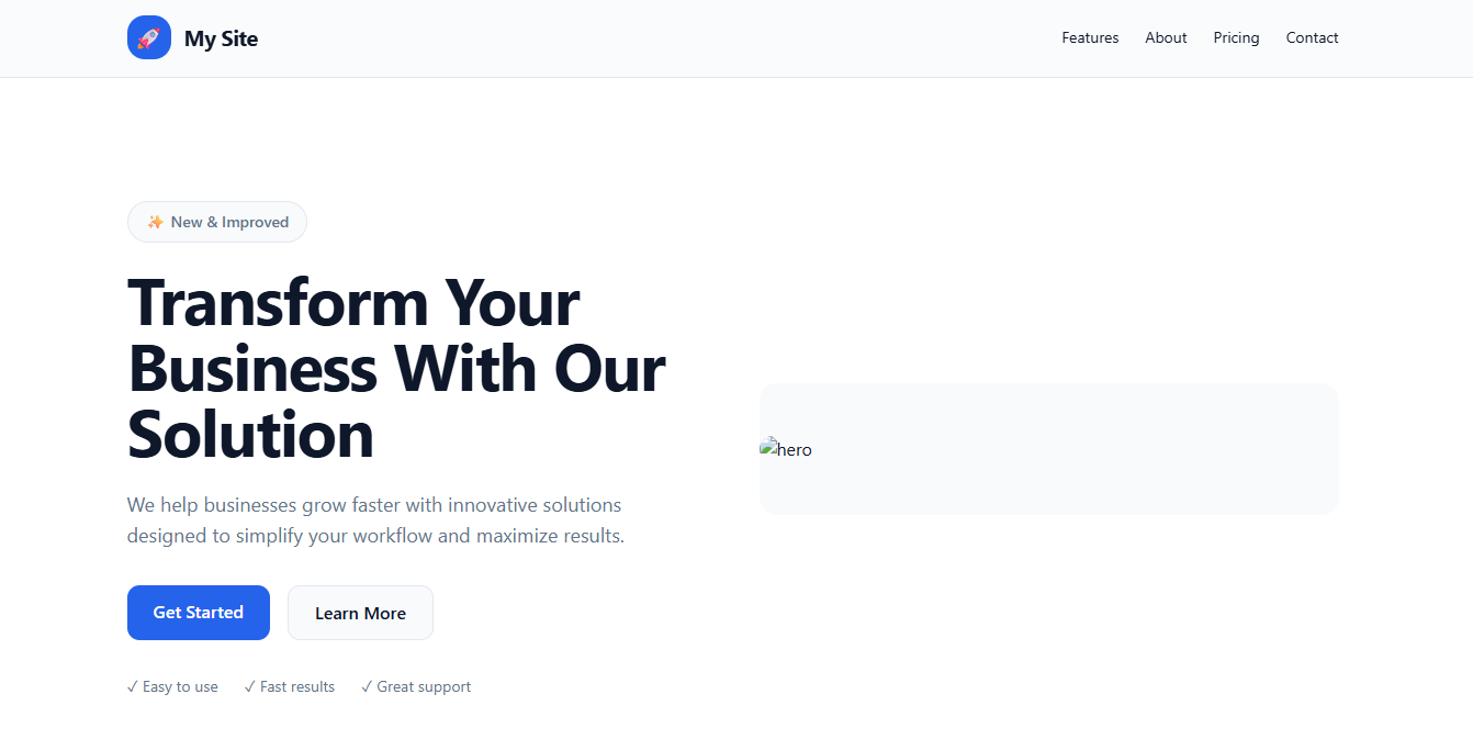 quick site template 1